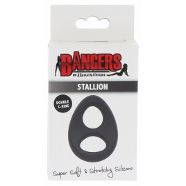 Soft Silicone Stallion C-Ring Negru