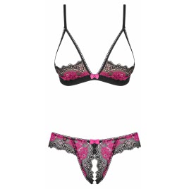 Set Obsessive Open Tulia Negru L-XL