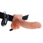Strap-On 18.9cm Vibrating Hollow Natural