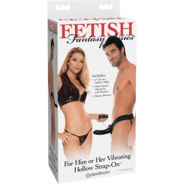Strap On Vibrații Hollow For Him Or Her Negru