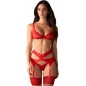 Suspender Set Obsessive Cupide Desir Roșu L-XL