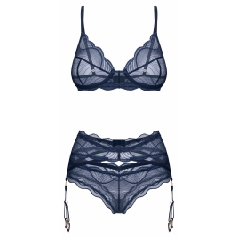 Set Cu Portjartier Obsessive Nightly Albastru M-L