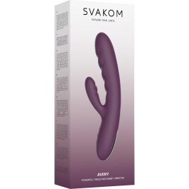 Svakom Avery Lilac — Rabbit 5x Împingere, Reîncărcabil Mov