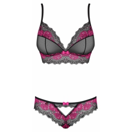 Set Sexy Obsessive Tulia din Dantelă Negru M-L