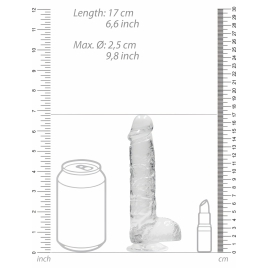 Ultra Realistic 17cm Cu Testicule Transparent