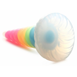 UniGlow Horn — Dildo silicon Fosforescent 20 cm Multicolor