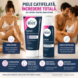 Veet EXPERT Set Epilare Intimă Cremă și Spumă