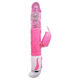 Vibrator Rabbit Cu Margele Otel Care Se Misca Sus Jos