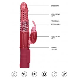 Vibrator Rotating Rabbit Roșu