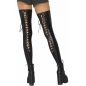 Dresuri Leg Avenue Wetlook Lace Up Thigh Highs Negru M-L