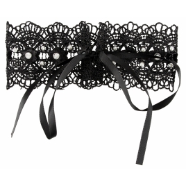 Zgardă Choker Rhinestones Negru